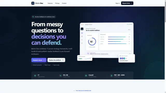 metrix_one – Mandantenfähige SaaS für KI-Strategie-Frameworks