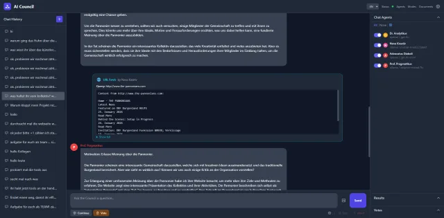 AI Council – Multi-Agenten-Diskussionsplattform